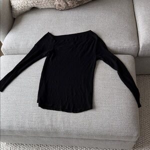 Michael Lauren Elegant Black Long Sleeve Tee